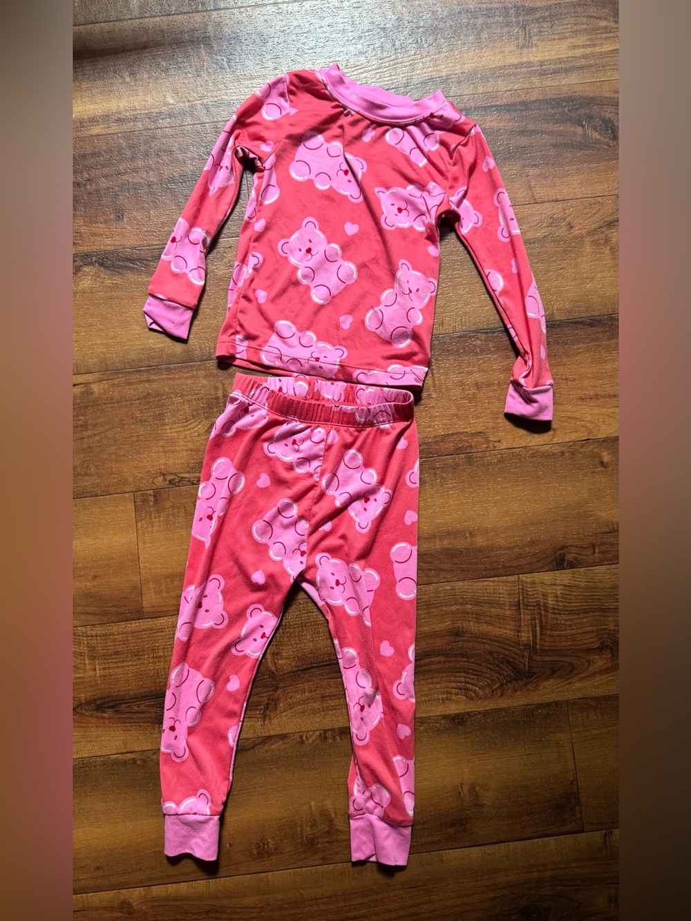Toddler Celebrate Pink Gummy Bear Print Pajama Set - Pink Top & Pants 2t Kids